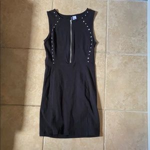 Black fitted mini dress